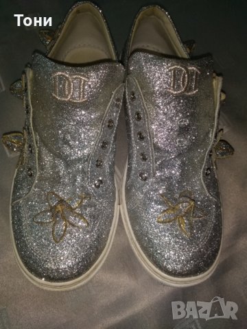 Спортно елегантни сребърни обувки Dsquared2, снимка 10 - Дамски елегантни обувки - 28913400