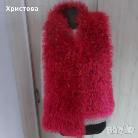 Шал и шапка в цикламено и зелено - 12,00лв., снимка 2 - Шапки - 32350363