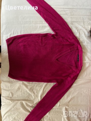 Цикламен пуловер, снимка 2 - Блузи с дълъг ръкав и пуловери - 38282156