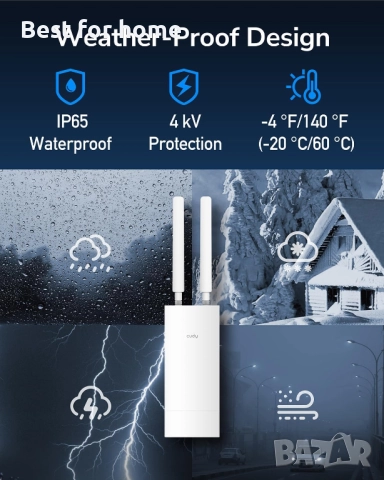 Cudy 4G LTE Outdoor Рутер (Отключен) – Външен Wi-Fi, IP65 Водоустойчив, снимка 2 - Рутери - 52922589