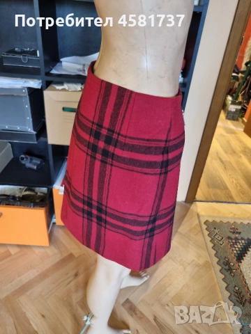 Вълнена мини пола каре Karen Milen, снимка 3 - Поли - 52107987