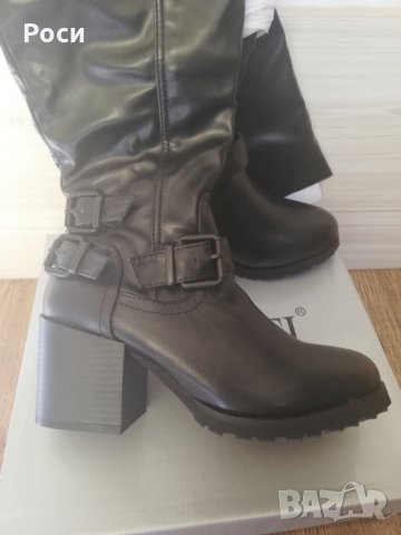 Дамски високи зимни ботуши с дебел ток - 38, 39 номер, снимка 8 - Дамски ботуши - 27167243