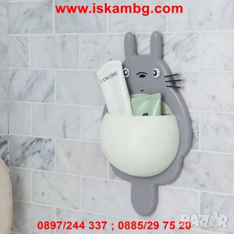 Залепяща се поставка за четки и паста за зъби "Коте", снимка 2 - Други стоки за дома - 26856416