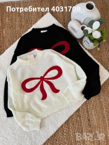 Пуловер с панделка 