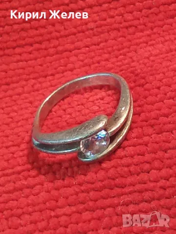СТИЛЕН СКЪПОЦЕНЕН СРЕБЪРЕН ПРЪСТЕН СРЕБРО 925 АНГЛИЯ с ГОЛЯМ ЮВЕЛИРНО ФАСЕТИРАН ИСКРЯЩ ЦИРКОН 41178, снимка 13 - Пръстени - 48954460