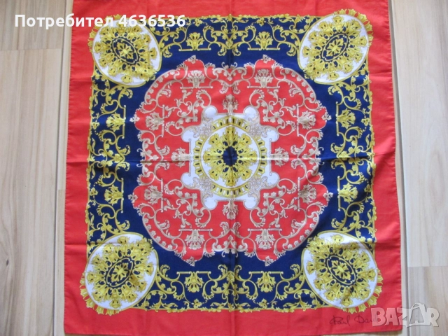 70-те Авторски дамски шал Paul Darel ,76х76см.