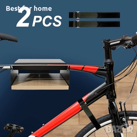 Стенна стойка за велосипед MOSHAY S-Rack, алуминий и дърво, снимка 3 - Аксесоари за велосипеди - 52185206