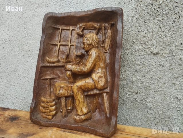Дърворезба изобразяваща Дърводелец , снимка 6 - Антикварни и старинни предмети - 52418030