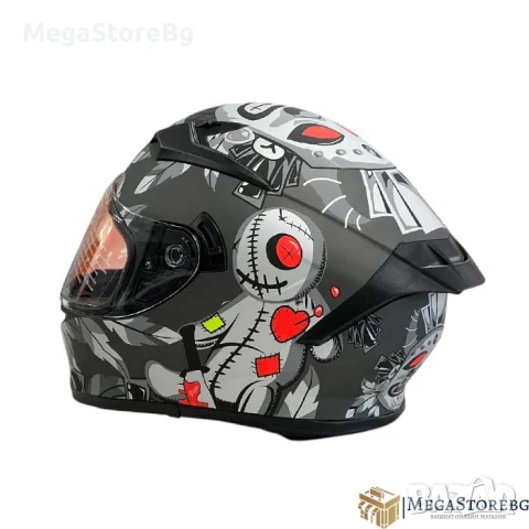 Каска за мотор 108 - размер L - Matt Grey 4, снимка 6 - Аксесоари и консумативи - 50576587