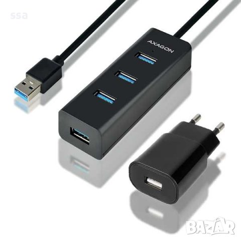 AXAGON 4x USB3.0 Charging Hub 1.2m Cable, Incl. AC Adapter - HUE-S2BP