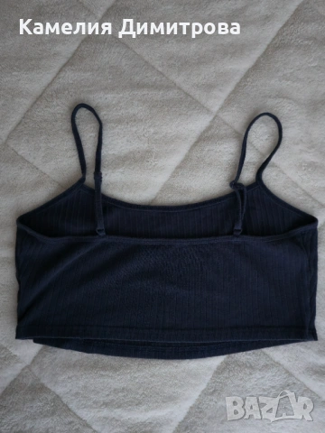 Къс тъмносин топ с регулируеми презрамки, снимка 3 - Потници - 53286419