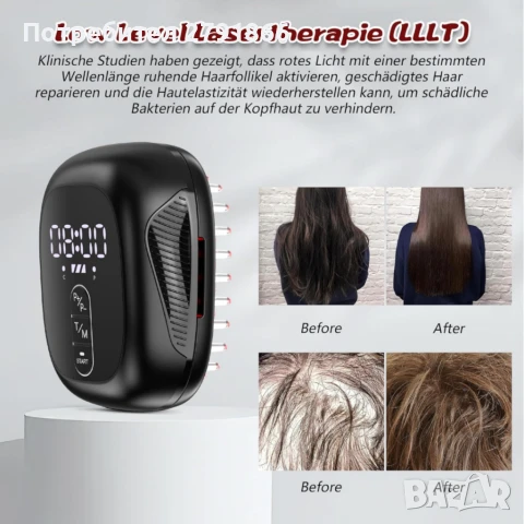 laserLocks Lasercomb-002 нов модел лазерен гребен за растеж на коса за мъже и жени НОВ, снимка 12 - Преси за коса - 51138919