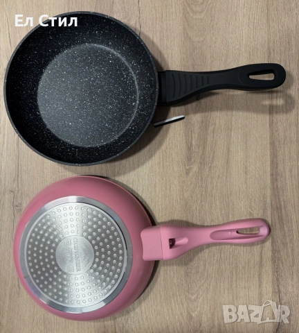 Комплект тигани Cheffinger с мраморно покритие – 3 части за всяка кухня - черен цвят, снимка 15 - Съдове за готвене - 53573465