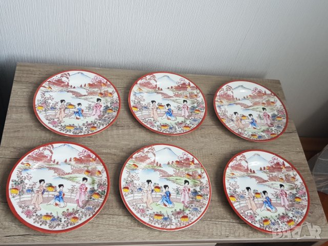 Десертна чиния - японски  порцелан 6 бр., снимка 1 - Други ценни предмети - 35037879