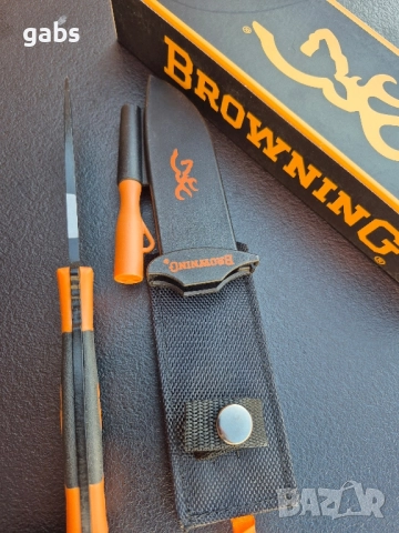 Нож BROWNING за оцеляване,кания с точило и свирка, снимка 5 - Ножове - 51784694