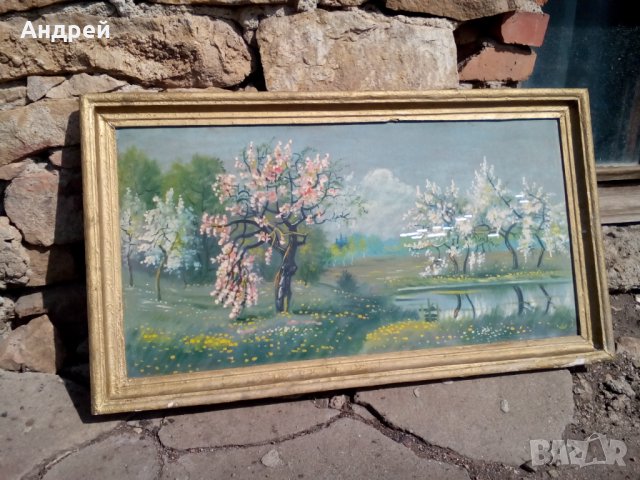 Стара рисувана картина #3, снимка 4 - Антикварни и старинни предмети - 28417289
