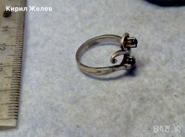 СТАРИНЕН СКЪПОЦЕНЕН СРЕБЪРЕН ПРЪСТЕН СРЕБРО ВИСОКА ПРОБА с ЧЕРЕН ОНИКС РЯДКА АРТ ИЗРАБОТКА 47961, снимка 6 - Антикварни и старинни предмети - 49757575