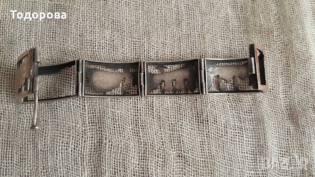 Старинна арабска гривна -сребърна с позлата, снимка 7 - Антикварни и старинни предмети - 28271777