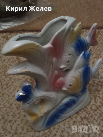 Ваза с риби порцелан 51708, снимка 6 - Вази - 52044448