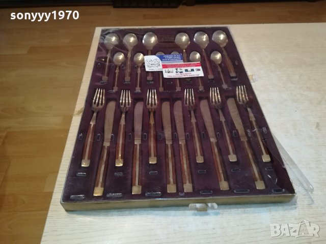 EDELHOLZ-GRIFFEINLAGEN 24K-ЗЛАТНИ ПРИБОРИ-ВНОС ГЕРМАНИЯ 1311212014, снимка 4 - Антикварни и старинни предмети - 34795020