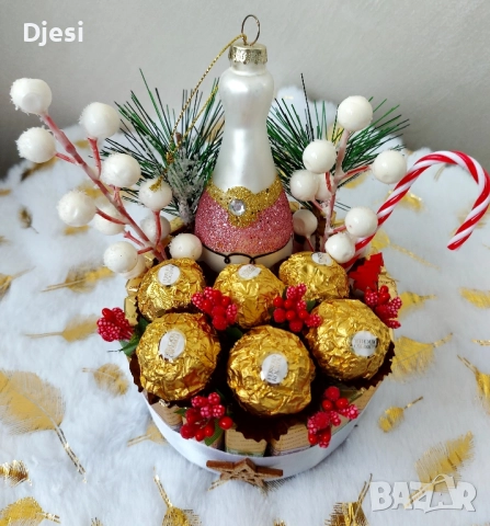 Коледни аранжировки с бонбони, снимка 6 - Коледни подаръци - 52503594