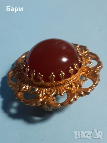 Красива кехлибарена брошка,позлата, снимка 11 - Други - 38947037
