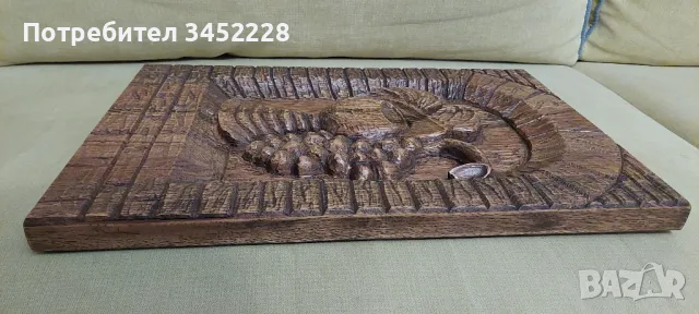 дърворезба масив пано 44см 30см , снимка 4 - Пана - 50305266
