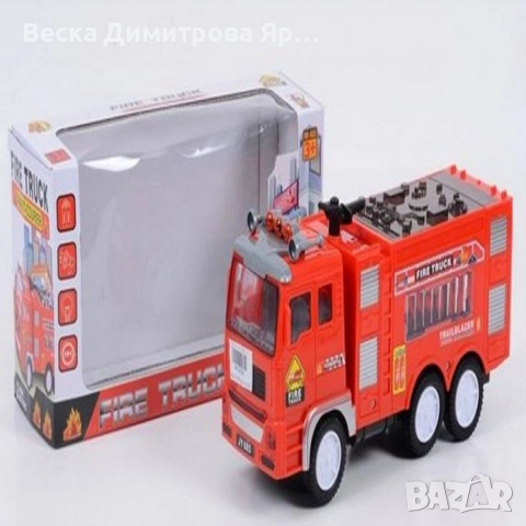 Пожарна кола със светлини и звуци Fire Truck, снимка 7 - Коли, камиони, мотори, писти - 52671456