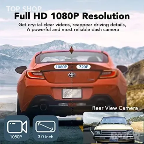 Нова 1080P Full HD Dual Dash Cam предна и задна камера, нощно виждане, снимка 3 - Друга електроника - 49239121