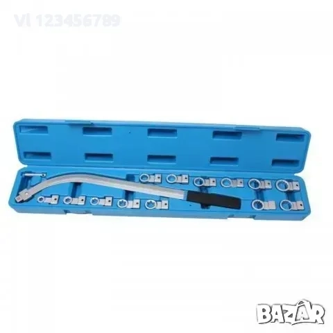 КЛЮЧ ЗА РЕМЪЧНИ РОЛКИ СЪС СМЕНЯЕМИ НАКРАЙНИЦИ 15 ЧАСТИ ROCKFORCE