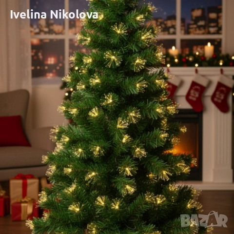 Коледна елха с вградени светлини - магията на Коледа - 150см, снимка 3 - Декорация за дома - 52466384
