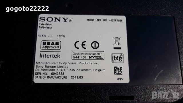 SONY KDL-43xf7596 на части