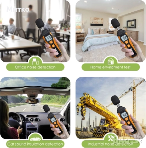 Tadeto Шумомер, преносим цифров децибеломер от 30dB до 130dB с LCD дисплей, претеглен спрямо климати, снимка 4 - Други - 52918350