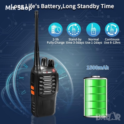 Maxtalker презаредими Walkie Talkies, снимка 2 - Друга електроника - 51919503