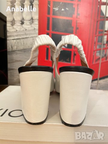 Обувки Kiomi блок ток бели естествена кожa, снимка 4 - Дамски обувки на ток - 39230061