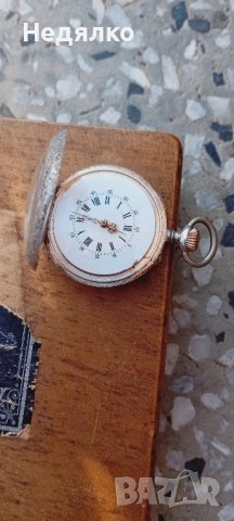 Сребърен джобен часовник,цветен емайл,1890, снимка 7 - Антикварни и старинни предмети - 43909408