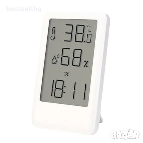 Електронен термометър влагомер домашен стаен дигитален часовник влага, снимка 6 - Стенни часовници - 43709940
