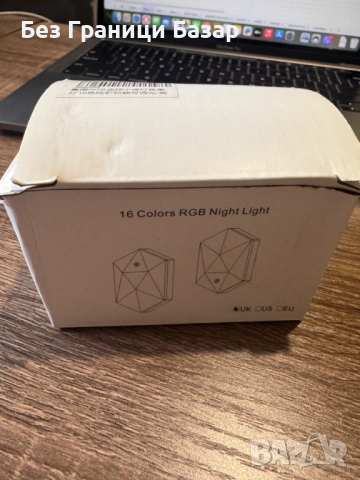 Нова Нощна декоративна лампа RGB LED за UK контакт осветление дом, снимка 2 - Лед осветление - 53204578