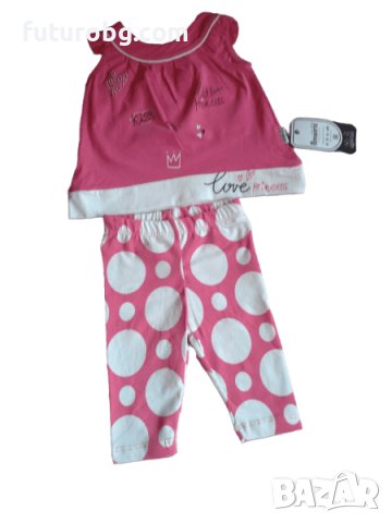 Сет от две части за бебе момиче в розово и бяло, снимка 4 - Комплекти за бебе - 37800477
