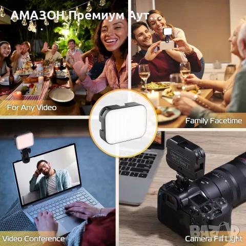 Ulanzi VL100X Двуцветна LED светлина за фото/видео/димиране 2500-6500К/2000mAh батерия , снимка 6 - Светкавици, студийно осветление - 48119302