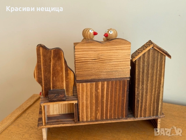 Дървен музикален сувенир с две танцуващи патета, снимка 6 - Антикварни и старинни предмети - 53073865