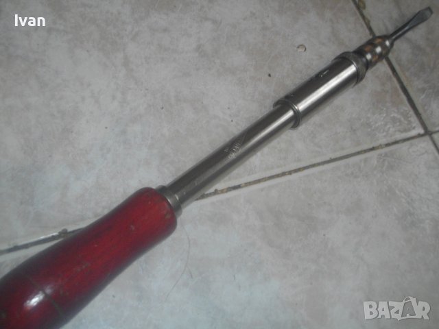 Smalcalda-DDR-Старо Качество ГДР-Голяма 325мм Реверсивна Бутална Автоматична Отвертка-Накрайник Прав, снимка 2 - Отвертки - 43325934