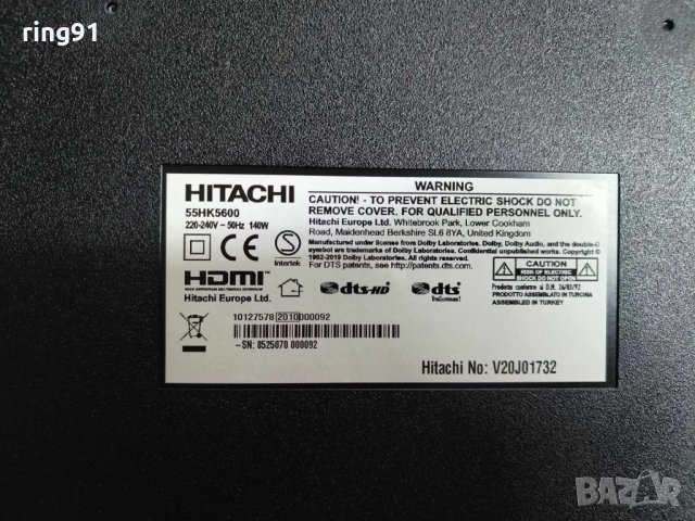 T-Con - PT550GT01-1-C-1 TV Hitachi 55HK5600, снимка 4 - Части и Платки - 43982541