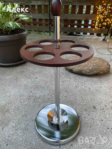 Масивен Испански чадърник в модерен стил 3.5кг Инокс и дърво – Нов!