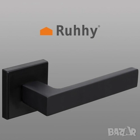 Черна дръжка за интериорна врата / Дръжки за врати - черен мат, снимка 5 - Интериорни врати - 53578144