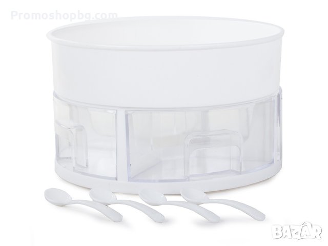 Въртящ се кухненски органайзер с 4 чекмеджета, Включени 4 бр лъжички, Бял, снимка 6 - Други - 43886340