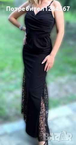 Черна дълга рокля, снимка 1 - Рокли - 43824040