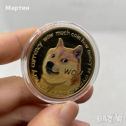 Dogecoin - позлатена колекционерска монета, снимка 5 - Нумизматика и бонистика - 33575020