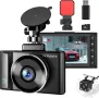 Hobele Dashcam отпред и отзад, двоен рекордер за кола с 32G SD карта, 170° широк ъгъл, 1080P FHD с н, снимка 1