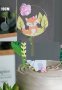 Лисица Горски животни метална основа с роза картонен топер украса за торта рожден ден, снимка 1 - Други - 32773920